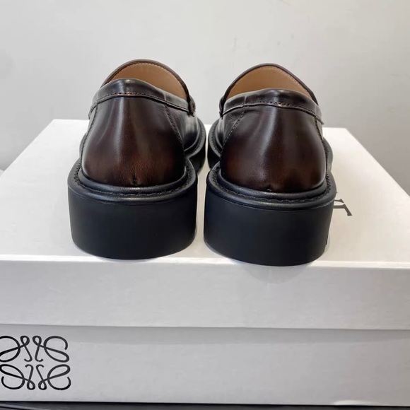 Loewe Dark Brown Leather Penny Loafers - Picture 3 of 8
